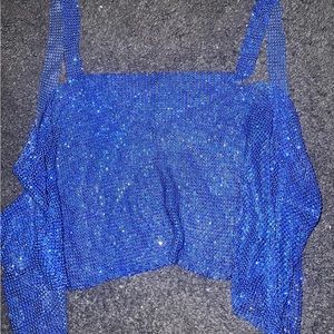 Blue Rhinestone Top